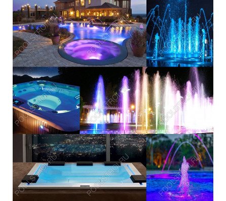 Прожектор компактный светодиодный Aquaviva LED028 99LED (6 Вт) RGB + закладная